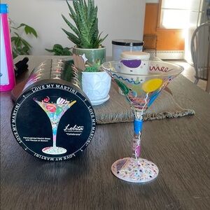 Lolita Colorful Hand-Painted Martini Glass